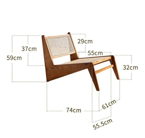 Timeless Minimalist Handmade Slipper Lounge Chair with Splayed Legs