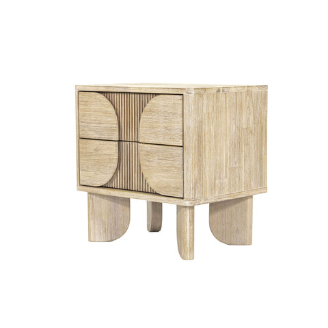 LH Imports Haru Modern Fluted Geometric Nightstand