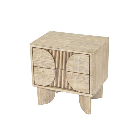 LH Imports Haru Modern Fluted Geometric Nightstand