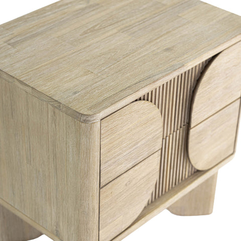 LH Imports Haru Modern Fluted Geometric Nightstand