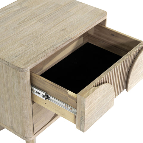 LH Imports Haru Modern Fluted Geometric Nightstand