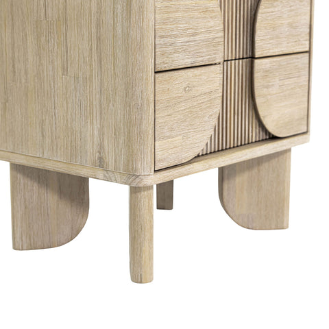 LH Imports Haru Modern Fluted Geometric Nightstand