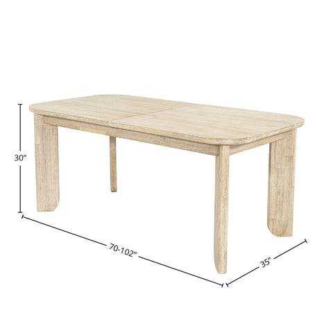 LH Imports Haru Extendable Curved Dining Table