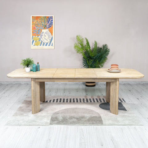 LH Imports Haru Extendable Curved Dining Table