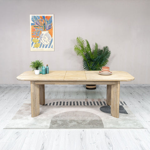 LH Imports Haru Extendable Curved Dining Table