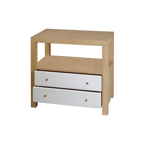 Worlds Away Hattie Contemporary Grasscloth Nightstand