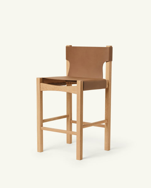 Henrik Timeless Minimalist High Back Open Counter Stool