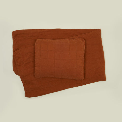 SIMPLE LINEN QUILT - TERRACOTTA