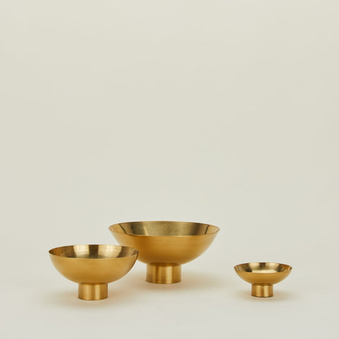 Modern Everyday Metallic Polished Brass Bowl Set