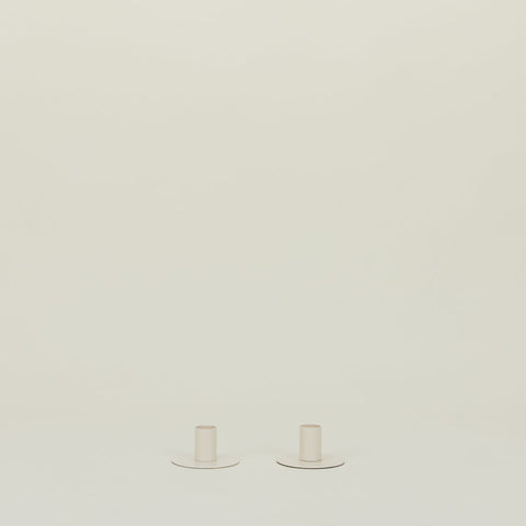ESSENTIAL METAL CANDLE HOLDERS, SET OF 2 - IVORY
