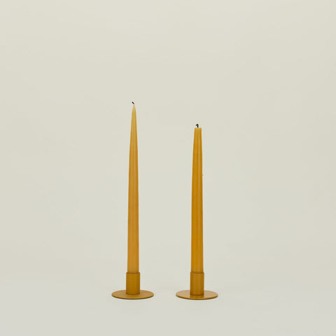 ESSENTIAL METAL CANDLE HOLDERS, SET OF 2 - MUSTARD
