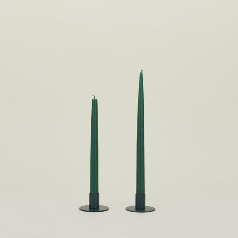 ESSENTIAL METAL CANDLE HOLDERS, SET OF 2 - PEACOCK