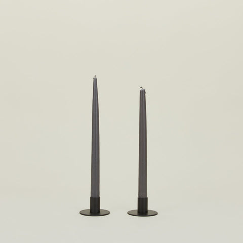 ESSENTIAL METAL CANDLE HOLDERS, SET OF 2 - BLACK