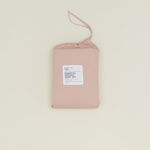 ESSENTIAL PERCALE SHEET SET - BLUSH
