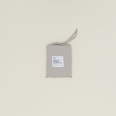 ESSENTIAL PERCALE PILLOWCASES - LIGHT GREY
