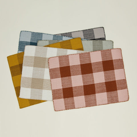 Scandinavian Plaid Wool Area Rug in Beige - Rectangle