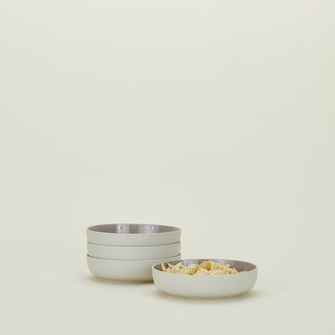 ESSENTIAL LOW BOWL - SET OF 4, LIGHT GREY