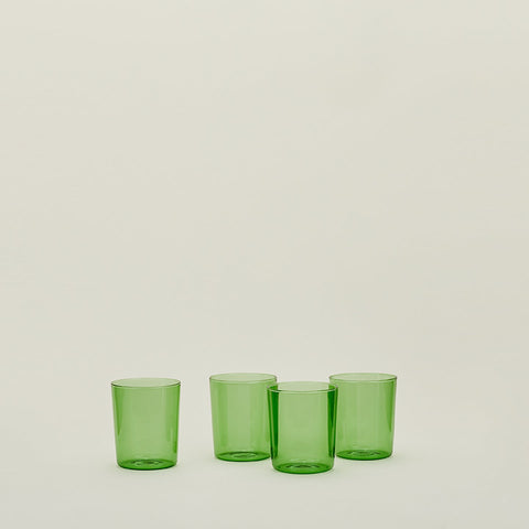 Hawkins New York Everyday Modern Minimalist Green Glassware - Set of 4