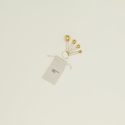 SIMPLE MEASURING SPOONS - BRASS