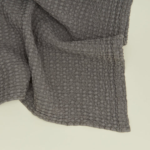 SIMPLE WAFFLE TOWELS - DARK GREY