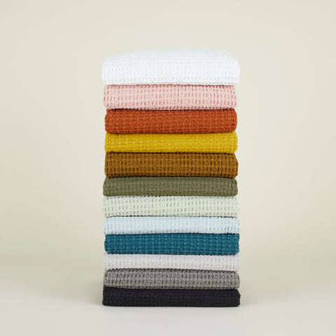 SIMPLE WAFFLE TOWELS - MUSTARD