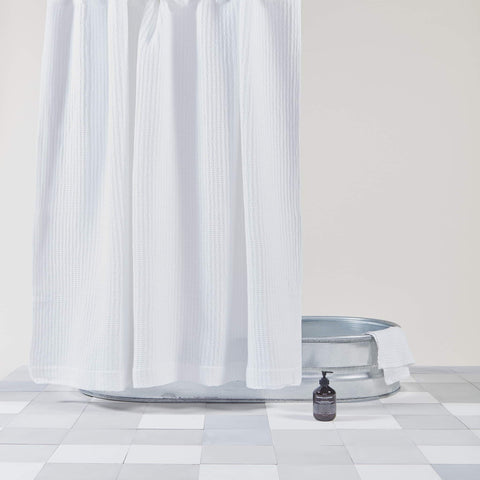 SIMPLE WAFFLE SHOWER CURTAIN