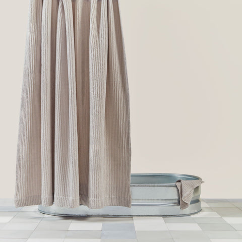 SIMPLE WAFFLE SHOWER CURTAIN