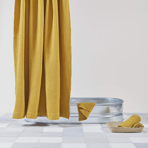 SIMPLE WAFFLE SHOWER CURTAIN