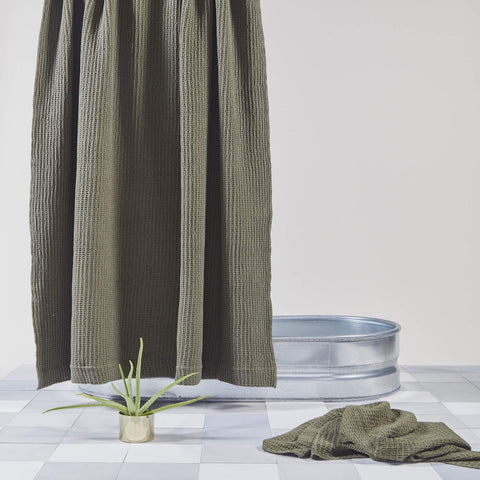 SIMPLE WAFFLE SHOWER CURTAIN
