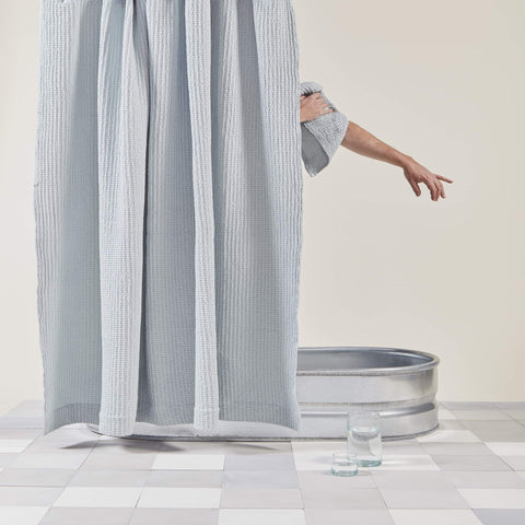 SIMPLE WAFFLE SHOWER CURTAIN