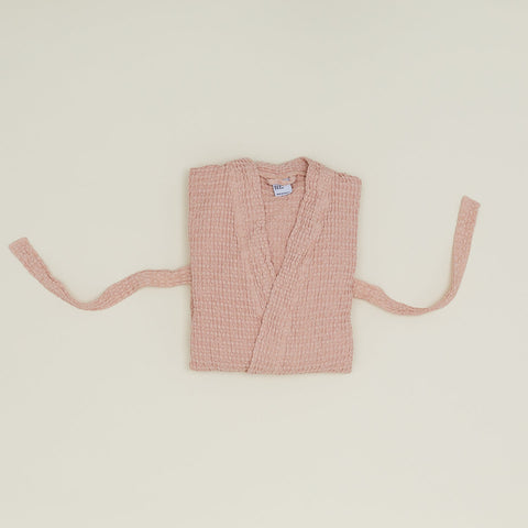 SIMPLE WAFFLE BATHROBE - BLUSH