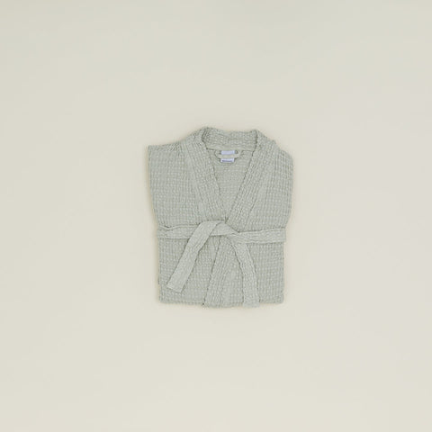 SIMPLE WAFFLE BATHROBE - SAGE