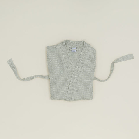 SIMPLE WAFFLE BATHROBE - SAGE