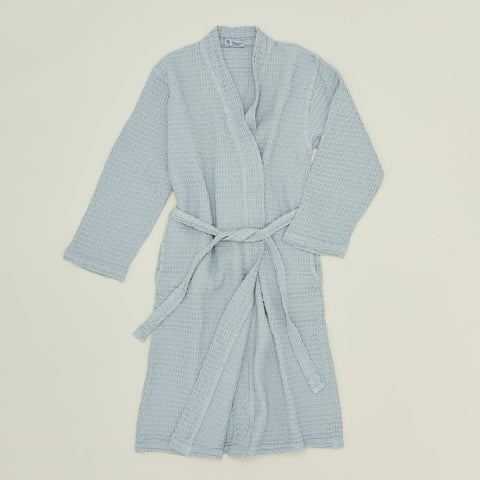 SIMPLE WAFFLE BATHROBE - SKY