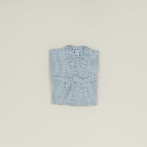 SIMPLE WAFFLE BATHROBE - SKY
