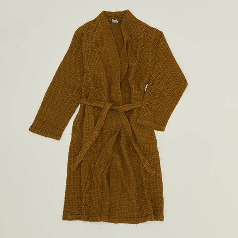 SIMPLE WAFFLE BATHROBE - BRONZE