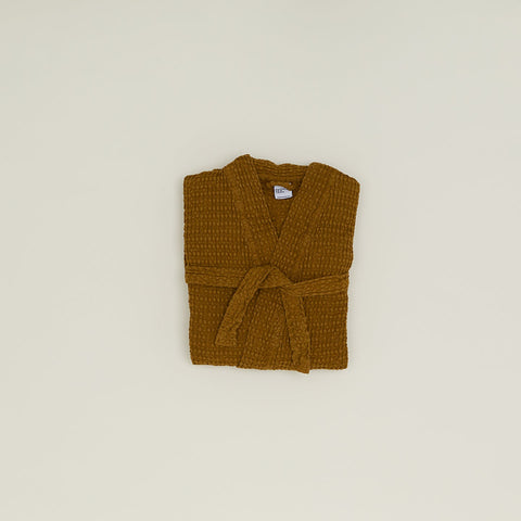 SIMPLE WAFFLE BATHROBE - BRONZE