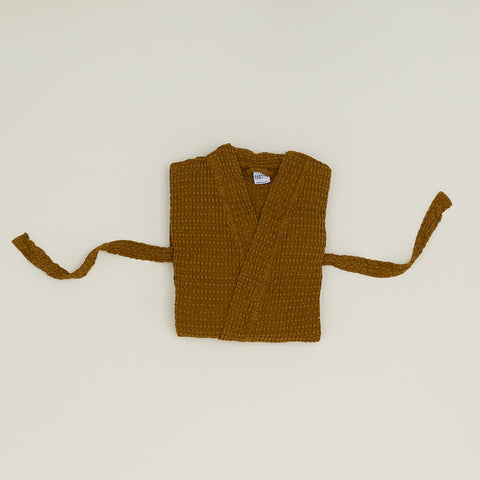 SIMPLE WAFFLE BATHROBE - BRONZE