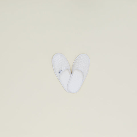 SIMPLE WAFFLE SLIPPERS - WHITE
