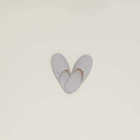 SIMPLE WAFFLE SLIPPERS - LIGHT GREY