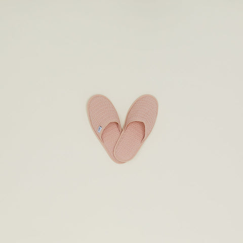 SIMPLE WAFFLE SLIPPERS - BLUSH