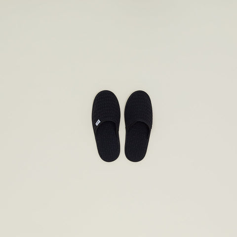 SIMPLE WAFFLE SLIPPERS - BLACK
