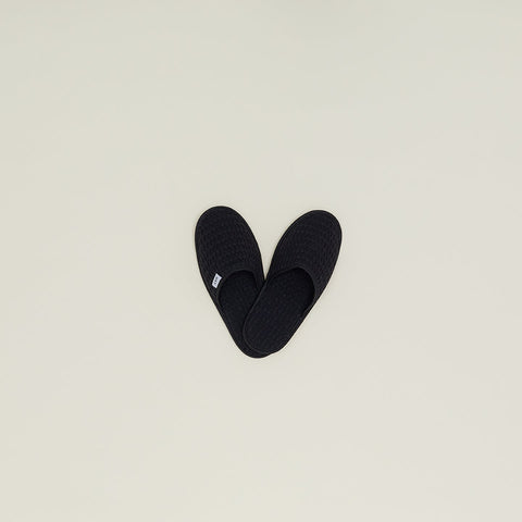 SIMPLE WAFFLE SLIPPERS - BLACK