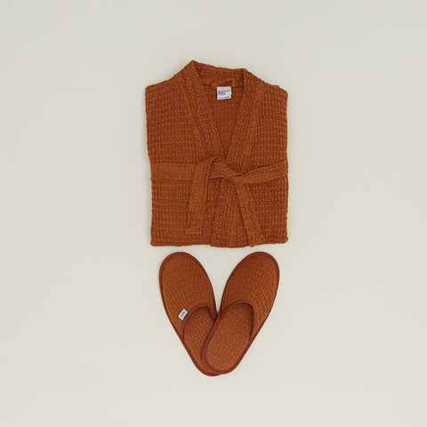 SIMPLE WAFFLE SLIPPERS - TERRACOTTA