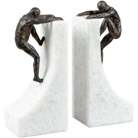 Decorating Essentials Asymmetrical Marble Bookend Minimalist Design