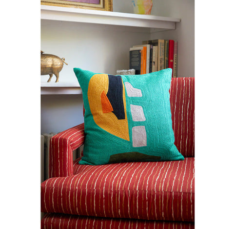 Expressive Renter Fantasy Embroidery Square Pillow Cover