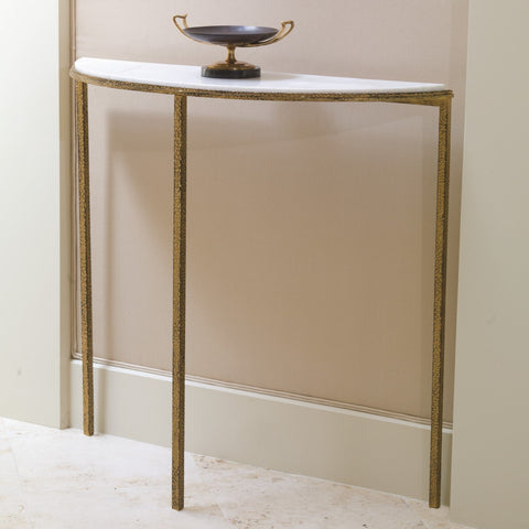 Timeless Minimalist Semi-Circle Marble Console for Contemporary Entryway