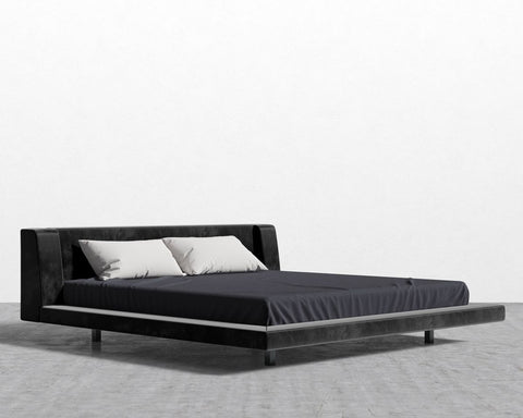 Rove Concepts Modern Harper Low Profile Platform Bed with Headboard - King - Queen