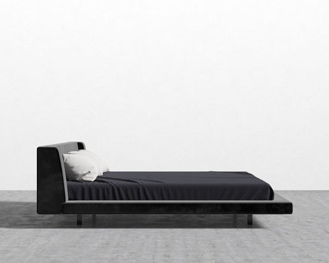 Rove Concepts Modern Harper Low Profile Platform Bed with Headboard - Queen - Queen