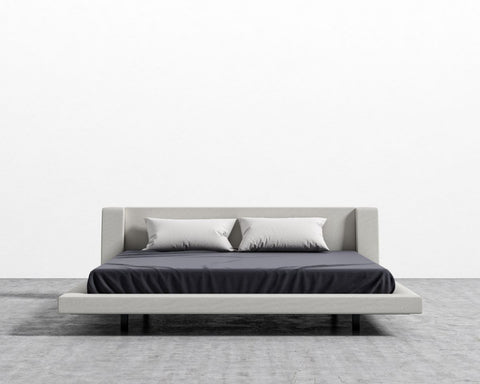 Rove Concepts Minimalist Harper Low Profile Platform Bed with Headboard - Queen - Queen